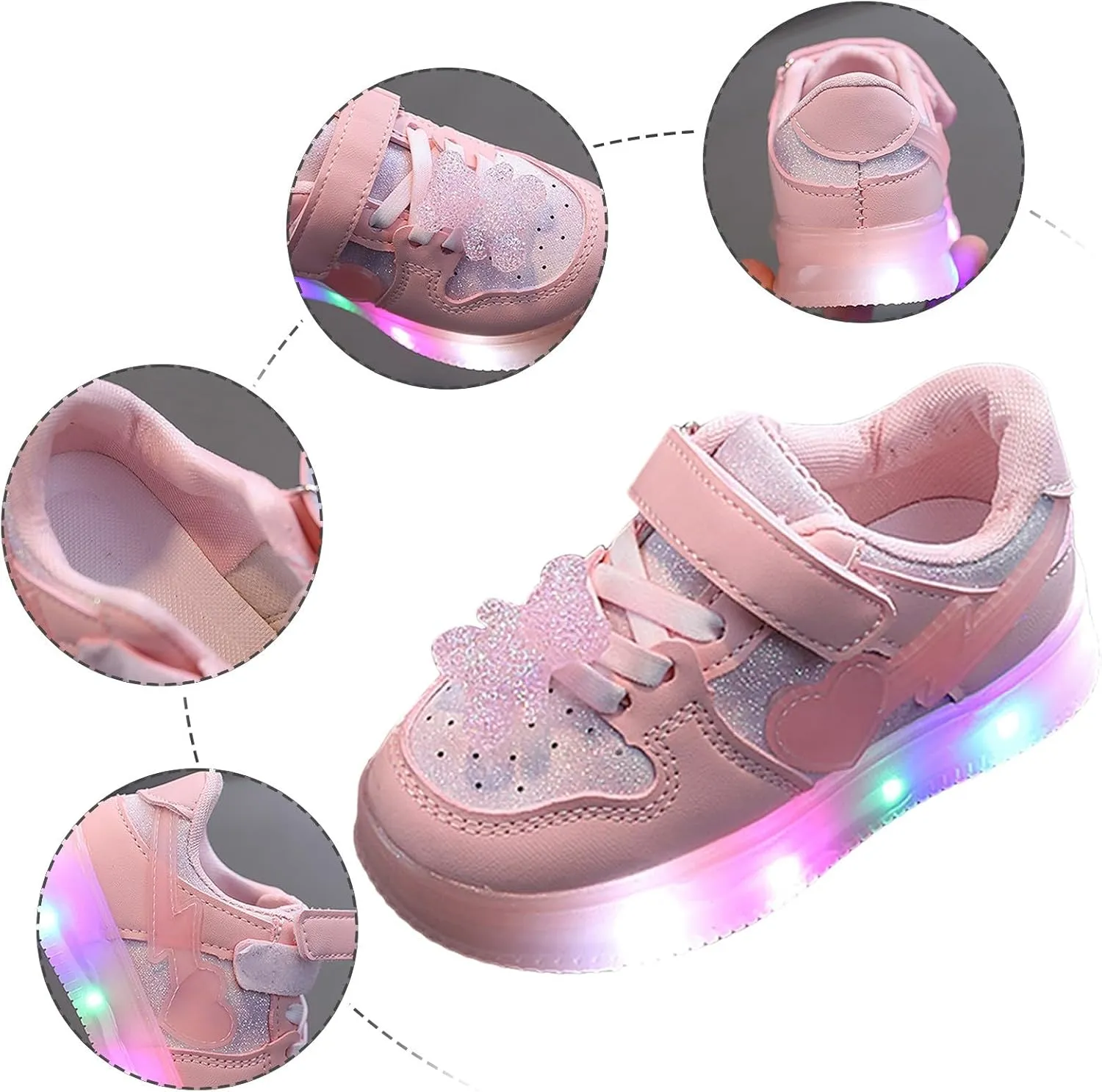 Kids Sneakers Tennis Shoes for Boys Girls Sneakers Light Up Walking Breathable Non Slip Shoes Toddler Little Big Kids