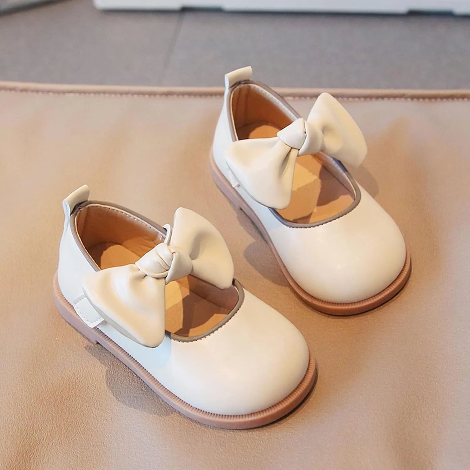 Little Girl Mary Jane Dress Shoes with Bow Flower Girl Shoes Toddler Girl School Uniform Shoes for Wedding Party