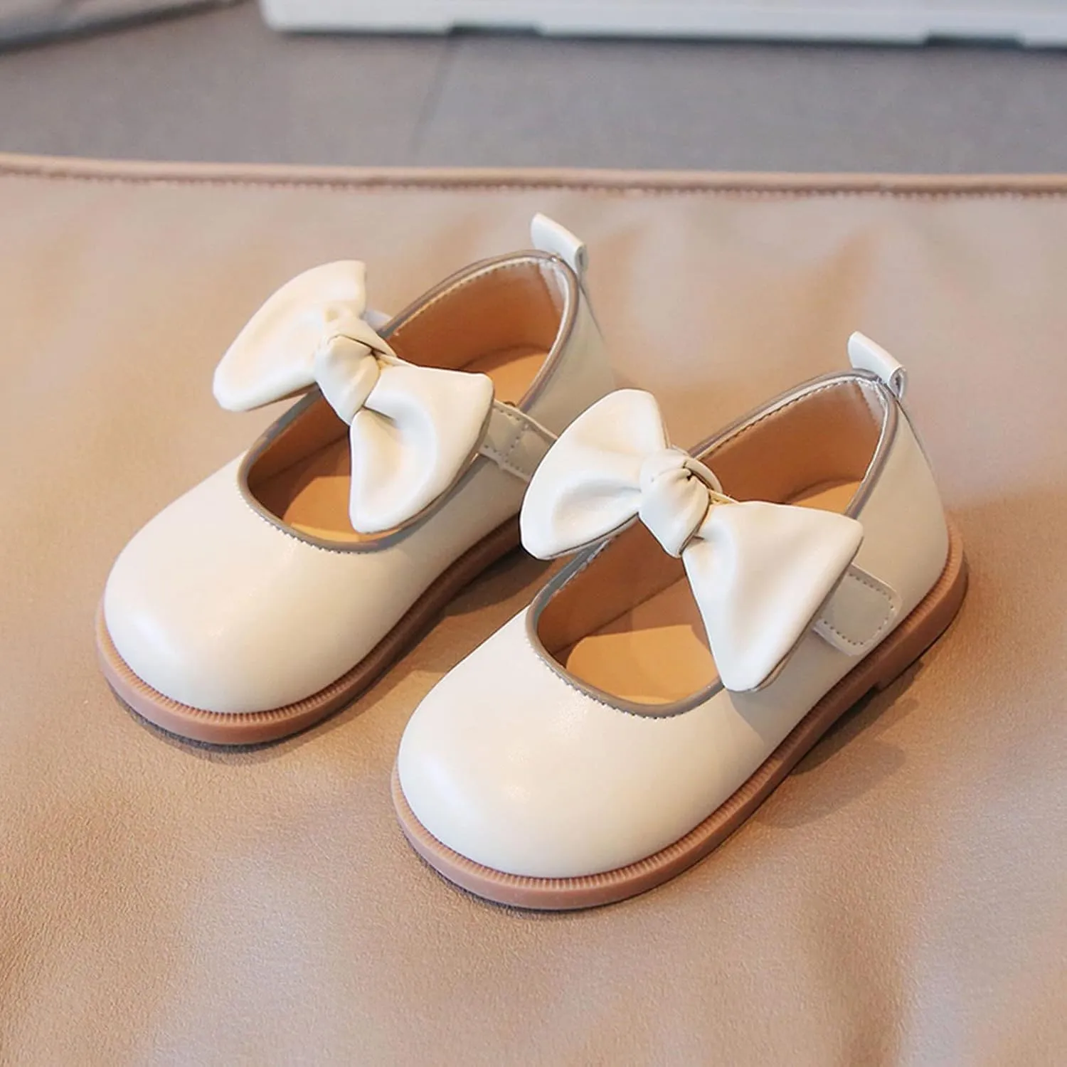 Little Girl Mary Jane Dress Shoes with Bow Flower Girl Shoes Toddler Girl School Uniform Shoes for Wedding Party