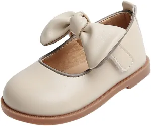 Little Girl Mary Jane Dress Shoes with Bow Flower Girl Shoes Toddler Girl School Uniform Shoes for Wedding Party