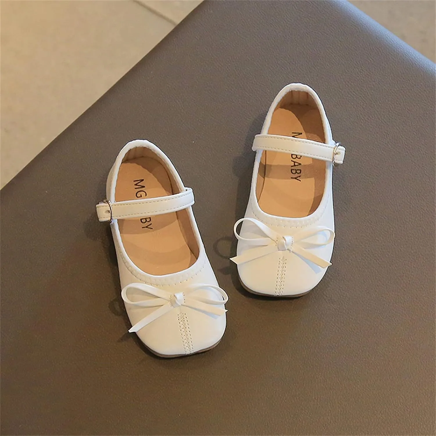 Little Girls Dress Shoes Bow Slip On Mary Jane Ballet Flats Flower Toddler Girl School Party Wedding Shoes