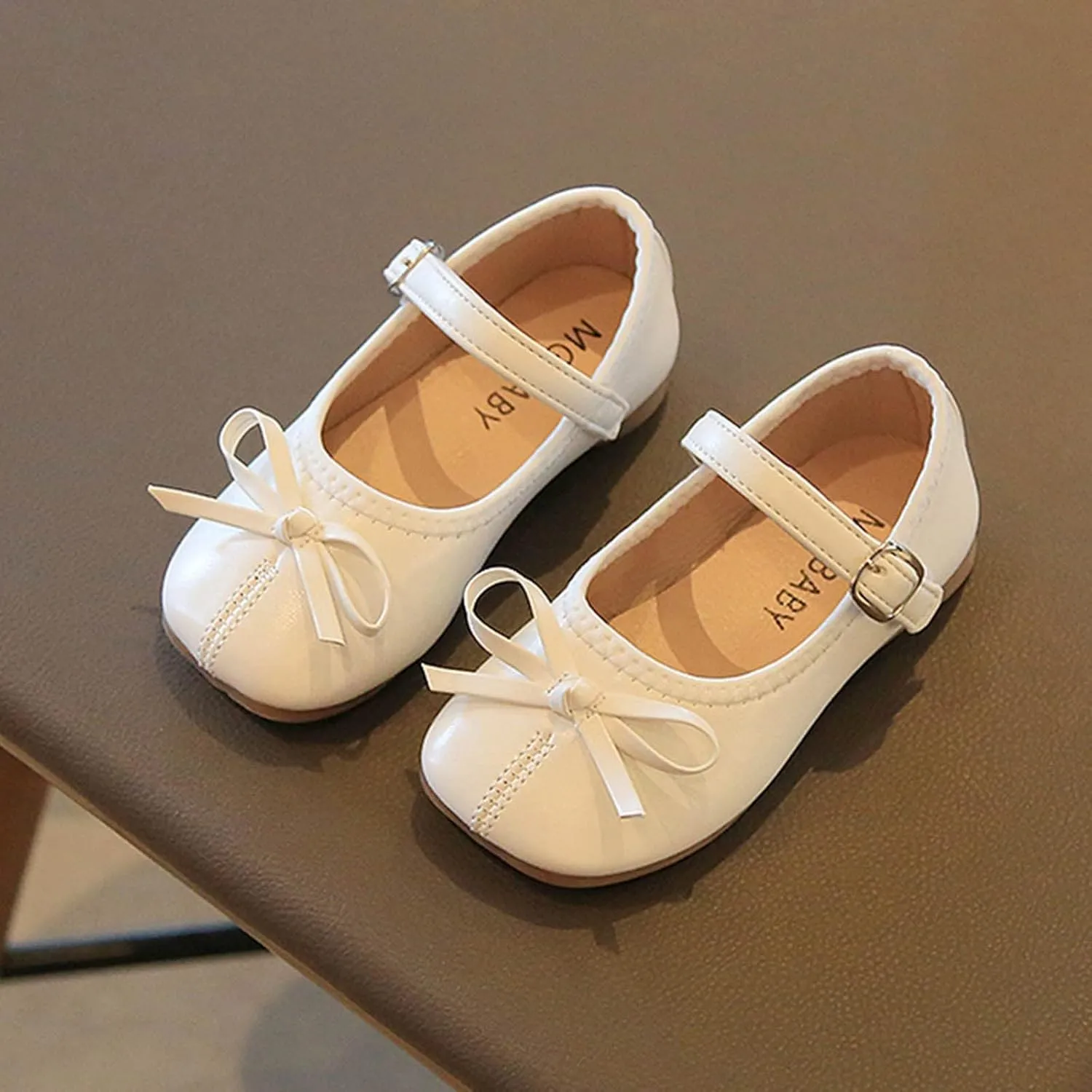 Little Girls Dress Shoes Bow Slip On Mary Jane Ballet Flats Flower Toddler Girl School Party Wedding Shoes