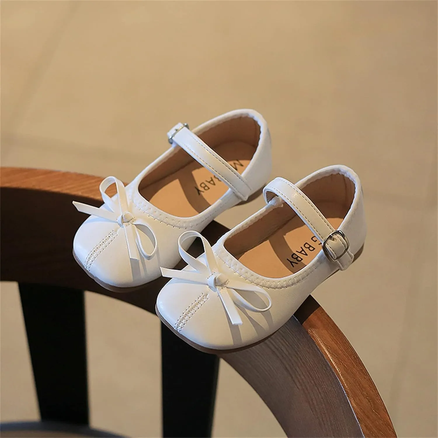 Little Girls Dress Shoes Bow Slip On Mary Jane Ballet Flats Flower Toddler Girl School Party Wedding Shoes