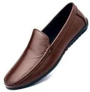 Loafers for Men Round Toe Faux Leather Loafer Shoes Anti-Slip Flat Heel Comfortable Casual Slip On
