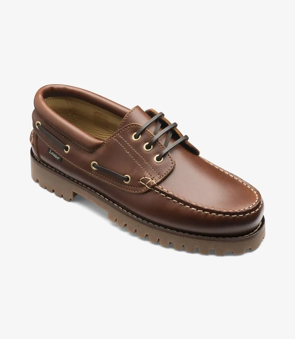 LOAKE 522-DIS BLACK BOAT RUBBER MOCCASIN SOLE F-MEDIUM