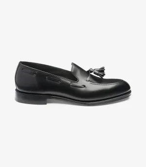 LOAKE RUSSELL BLACK LOAFER LEATHER SOLE F-MEDIUM