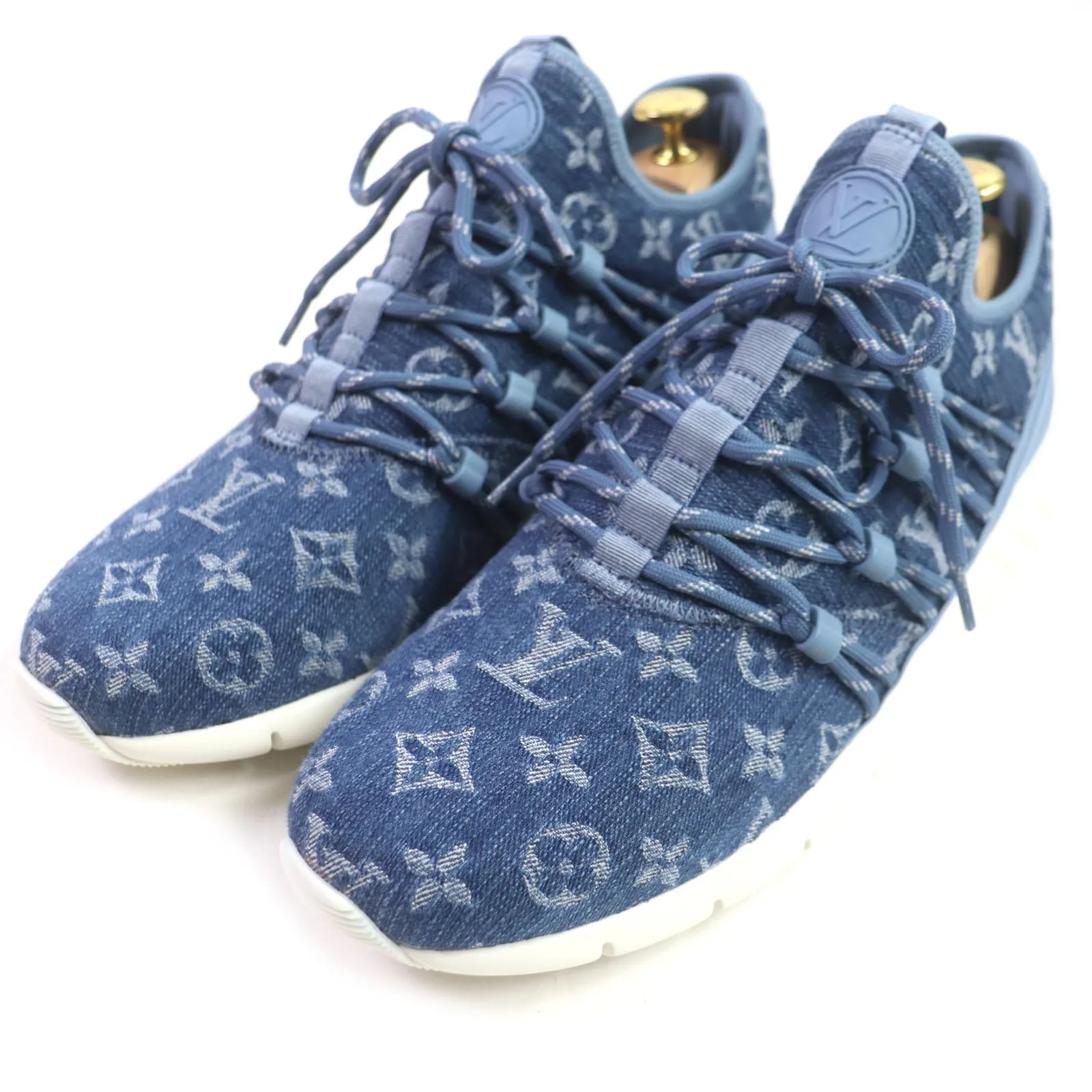 LOUIS VUITTON Low cut sneakers Monogram denim blue Fast lane line 6.5
