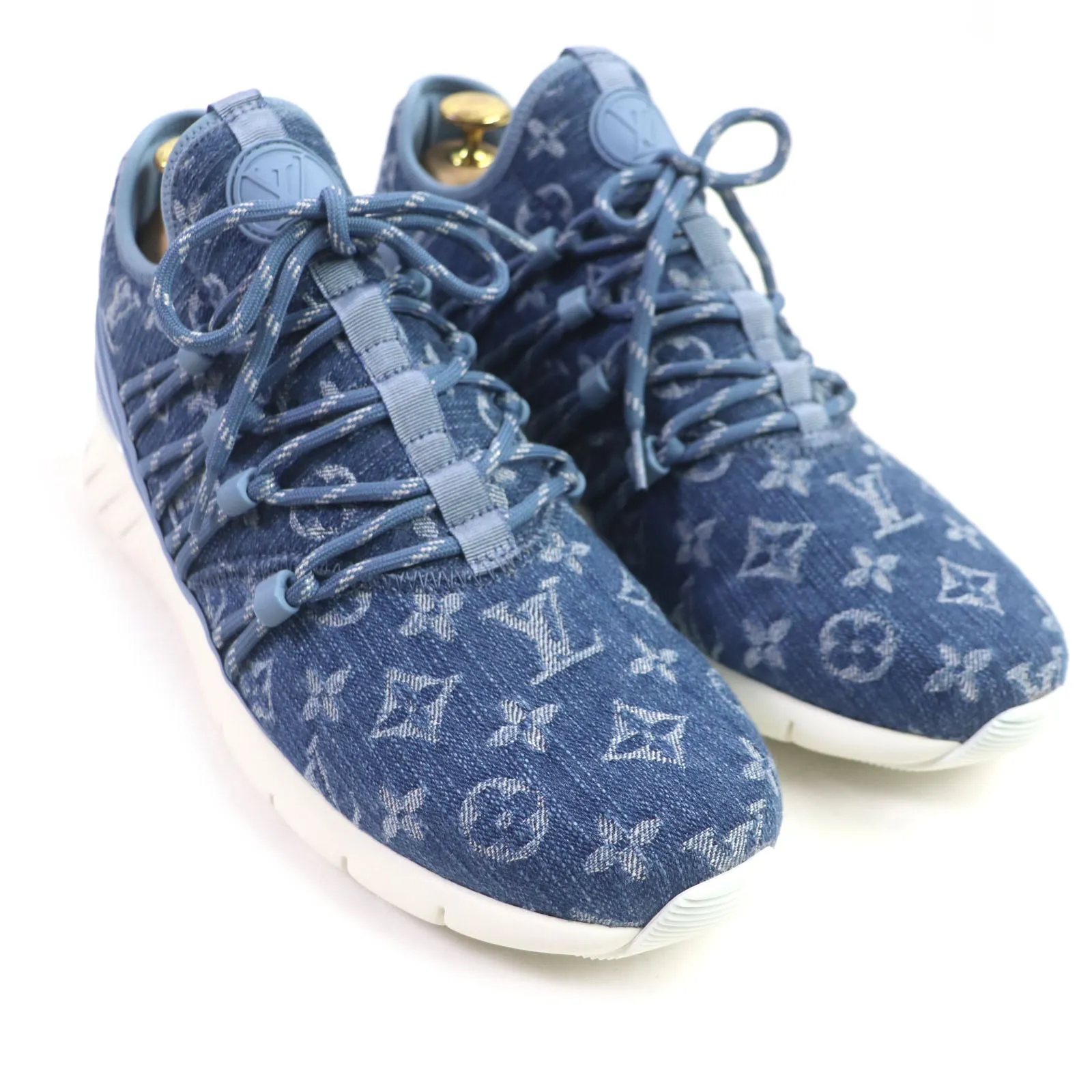 LOUIS VUITTON Low cut sneakers Monogram denim blue Fast lane line 6.5