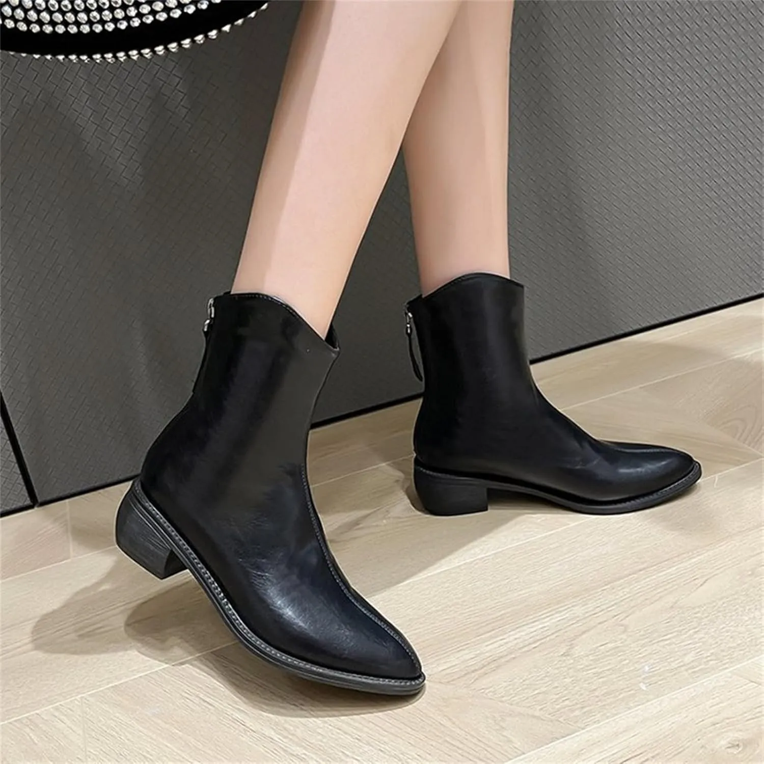 Mens Ankle Boots Women Fall Boots Rhinestone Cowboy Boots Fall Dress Women Leather Ankle Boots for Women Low Heel Wide Width White Ankle Boots for Women Low Heel