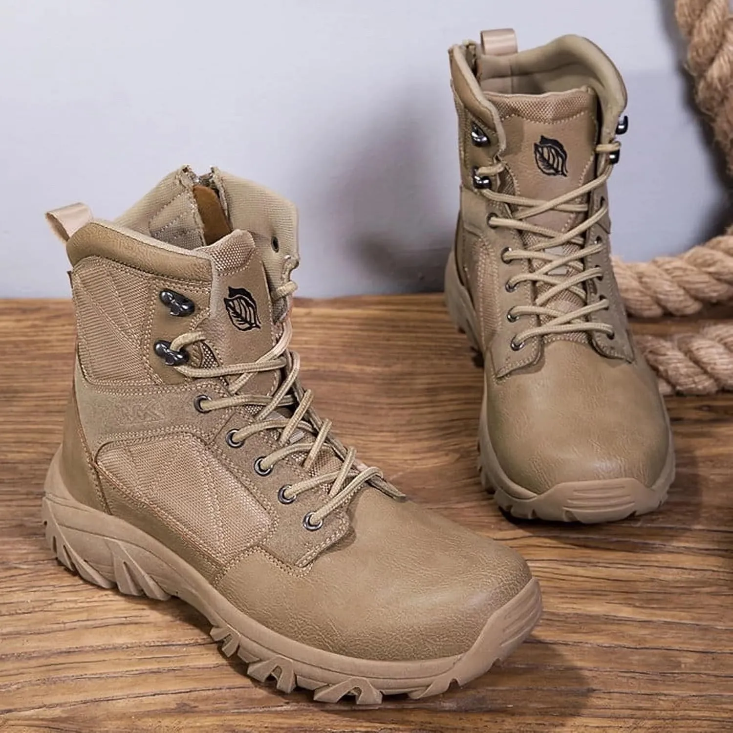 Men's Ankle High Waterproof Hiking Boots Outdoor Lightweight Work Boots