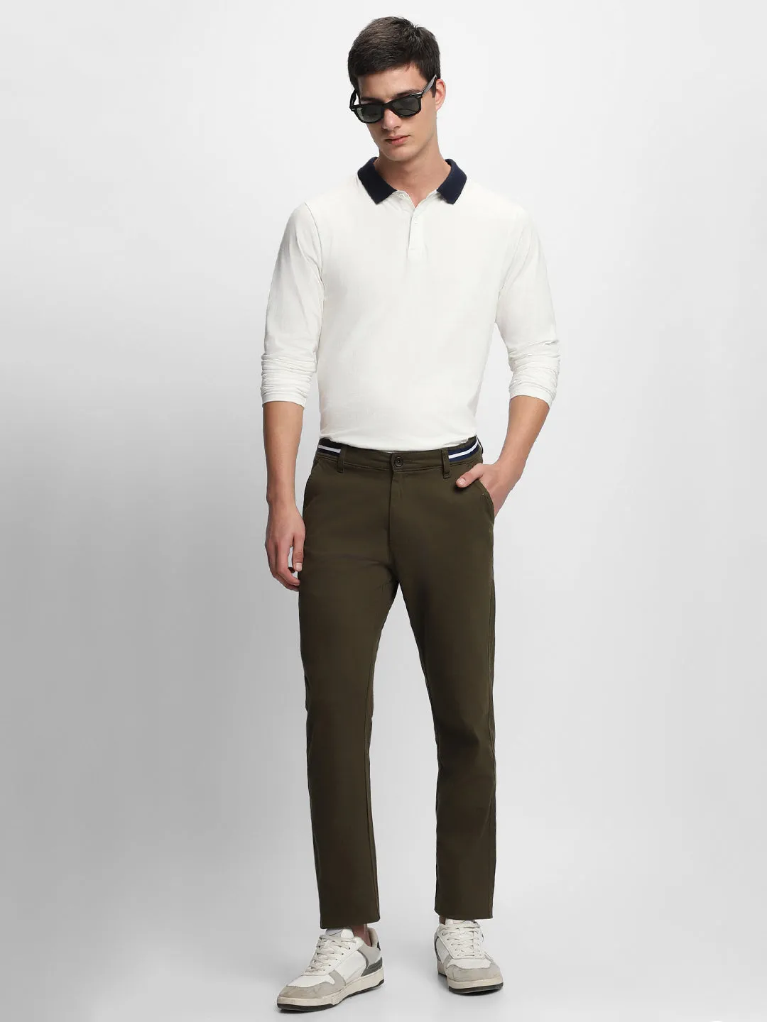 Men's Army Slim Fit Wrinkle Free Chinos