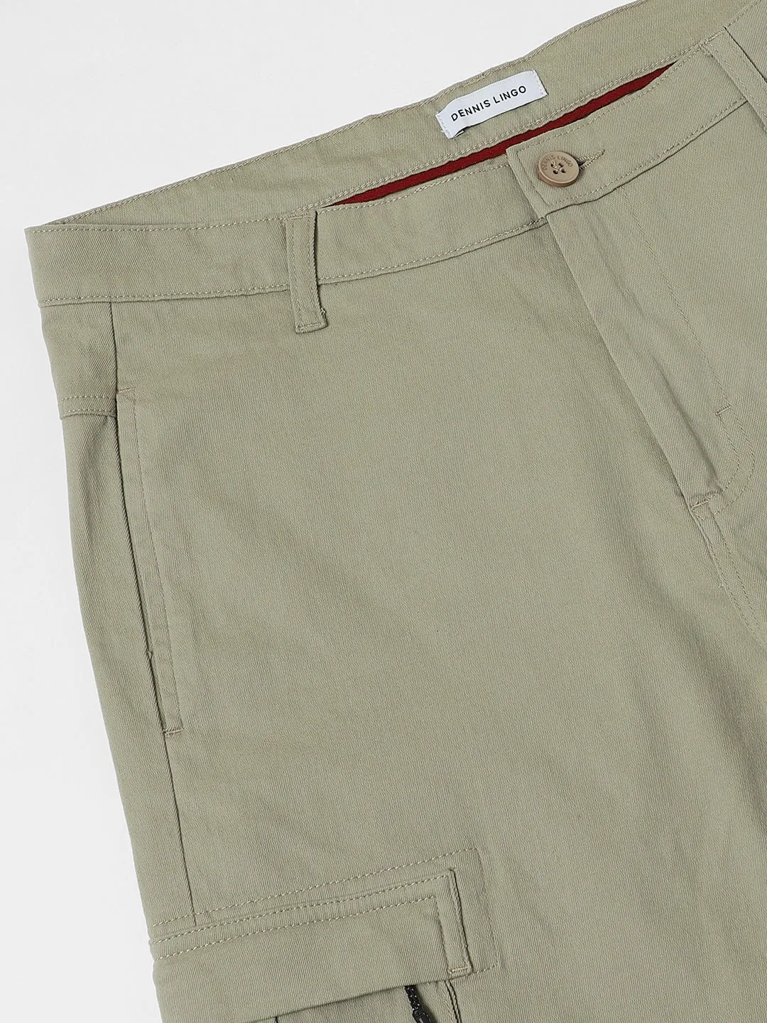 Men's Green Slim Fit Cargos Trousers