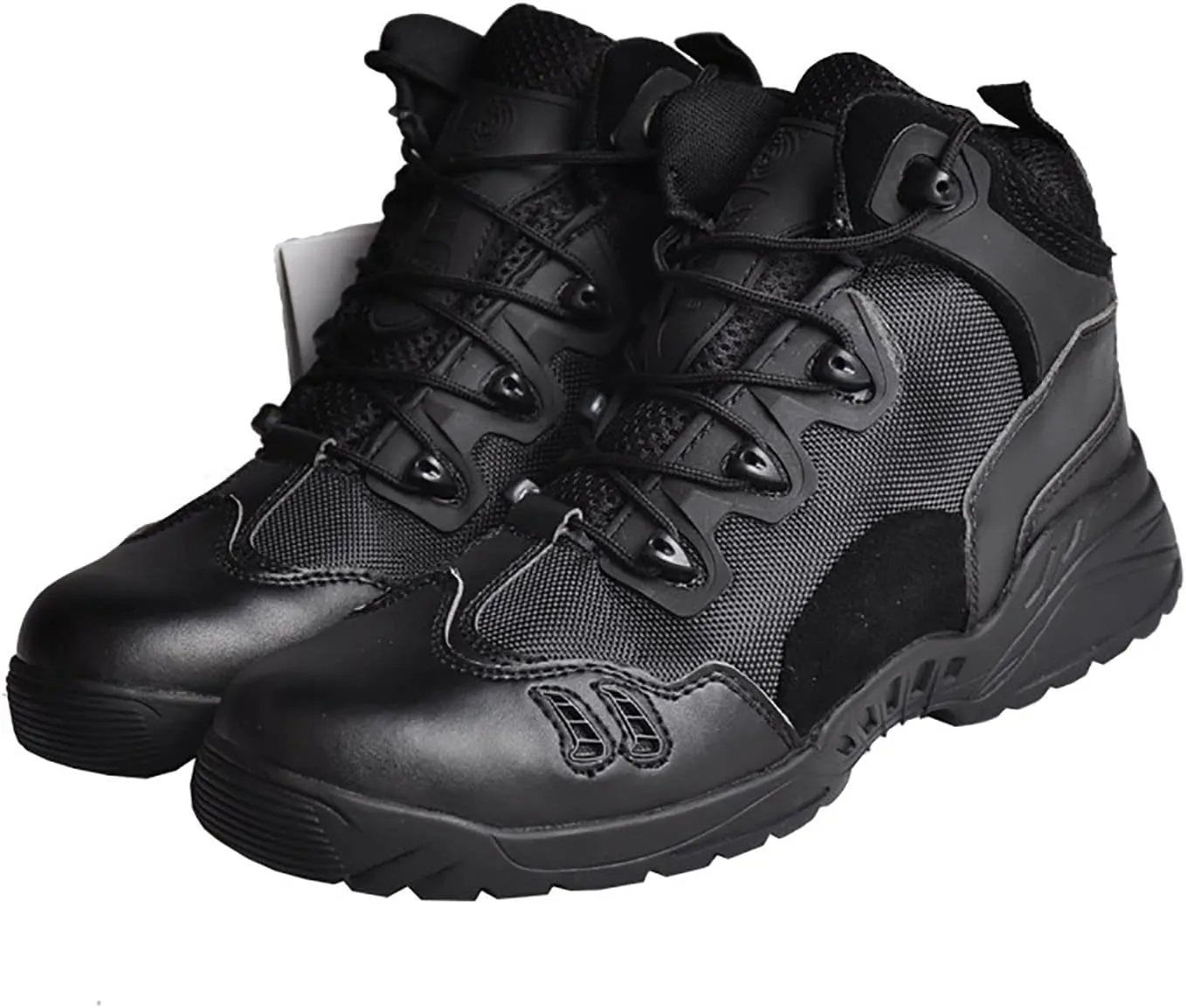 Men's Hiking Shoes, Spring Autum Comfort Breathable Suede with Zipper Tactical Military Boots, for Outdoor Lace-up Sports Durable Desert Combat Shoes