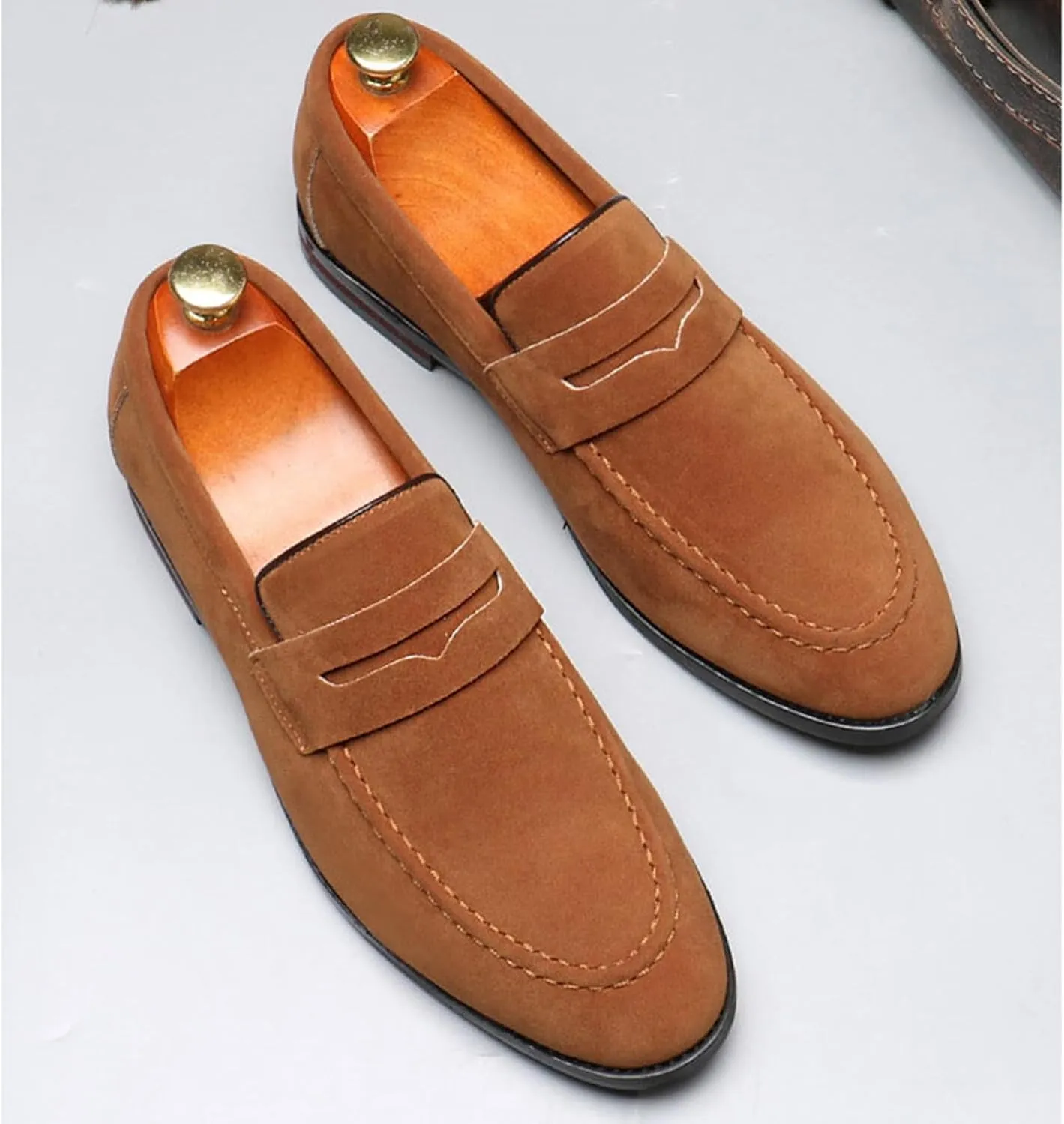 Mens Loafers Casual Slip on Shoes PU Leather Penny Loafers for Men
