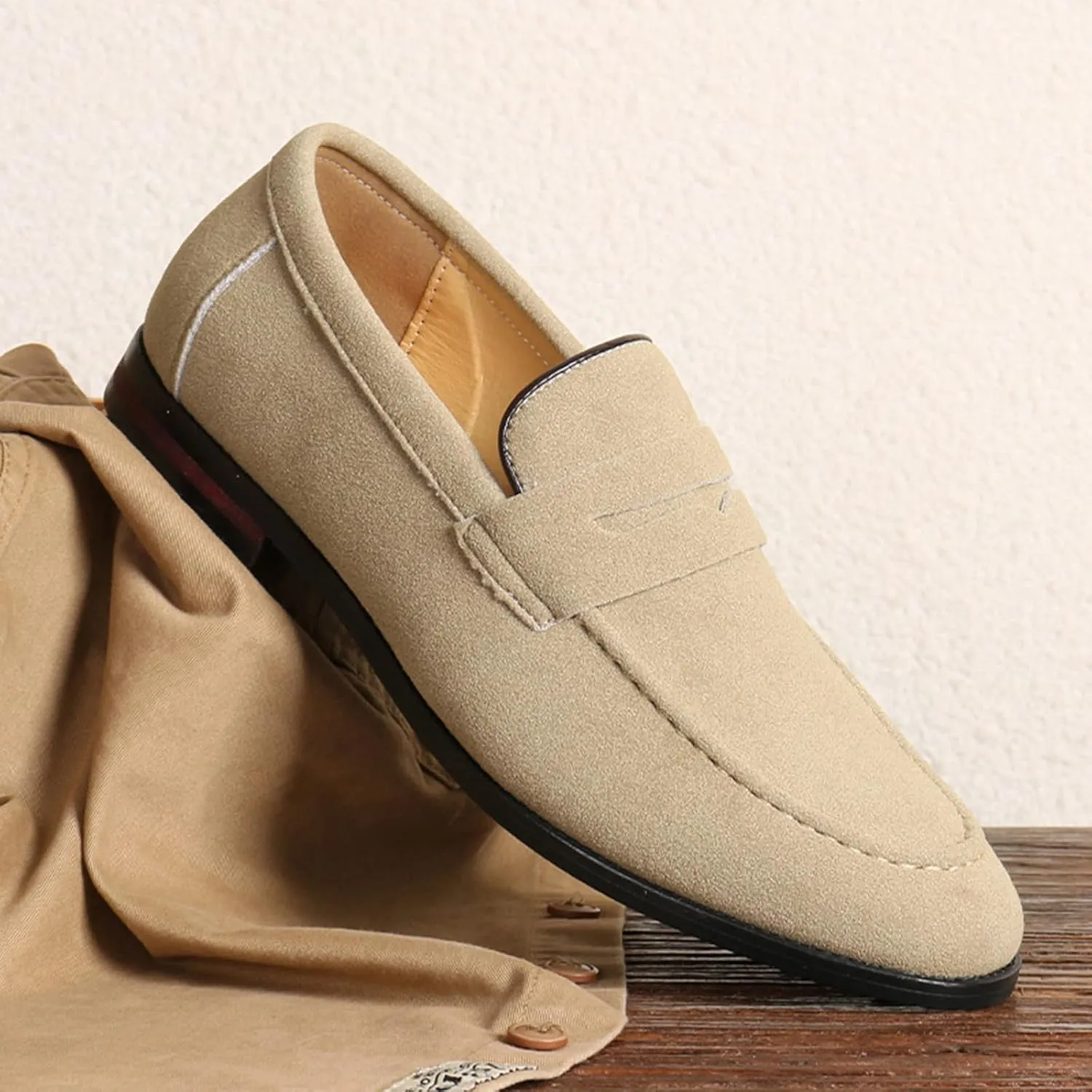 Mens Loafers Casual Slip on Shoes PU Leather Penny Loafers for Men