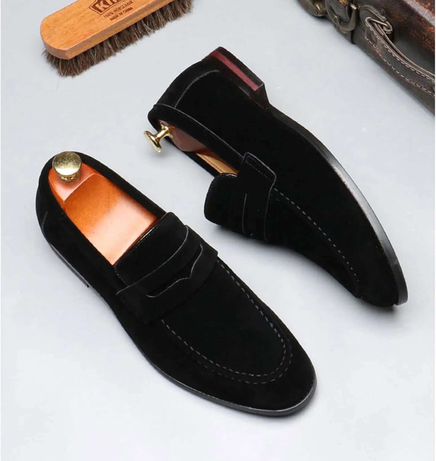 Mens Loafers Casual Slip on Shoes PU Leather Penny Loafers for Men