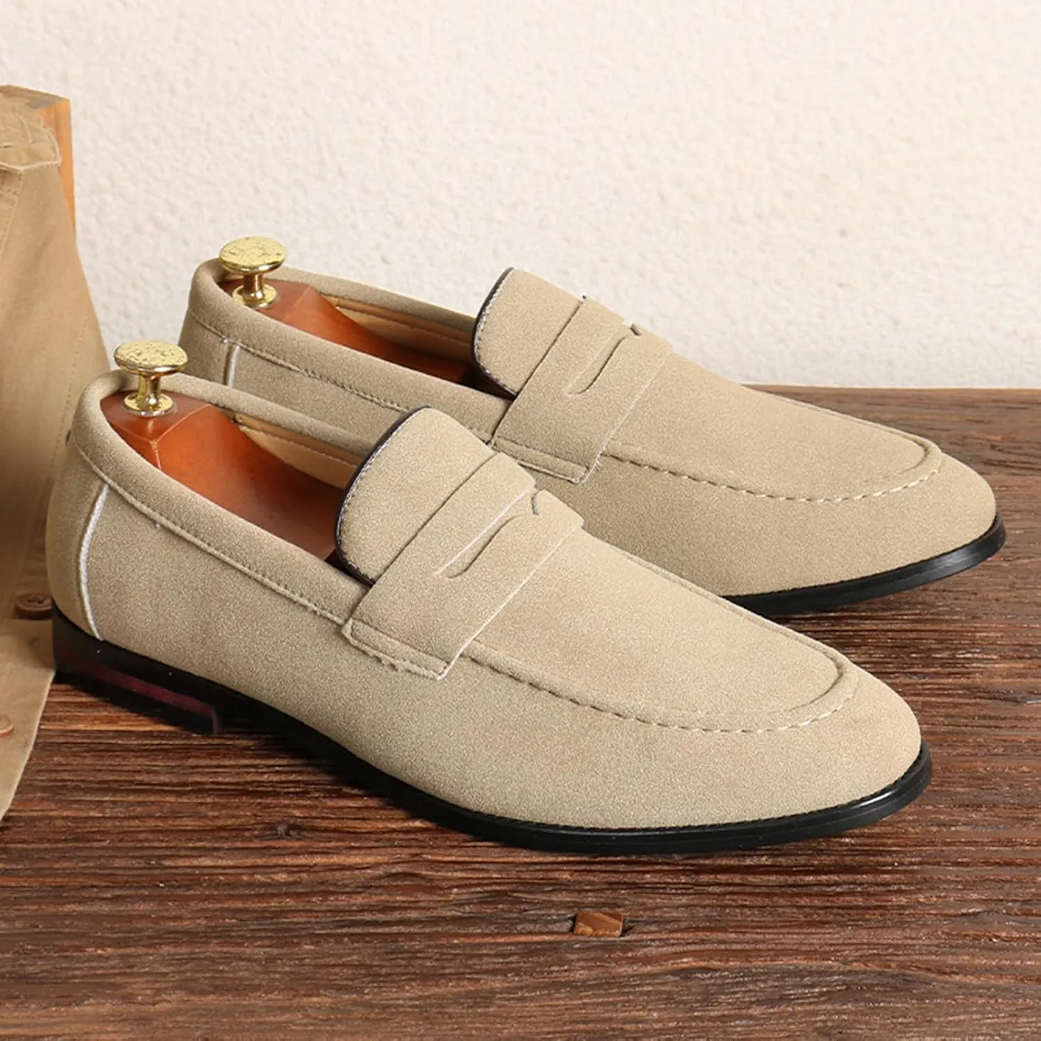 Mens Loafers Casual Slip on Shoes PU Leather Penny Loafers for Men