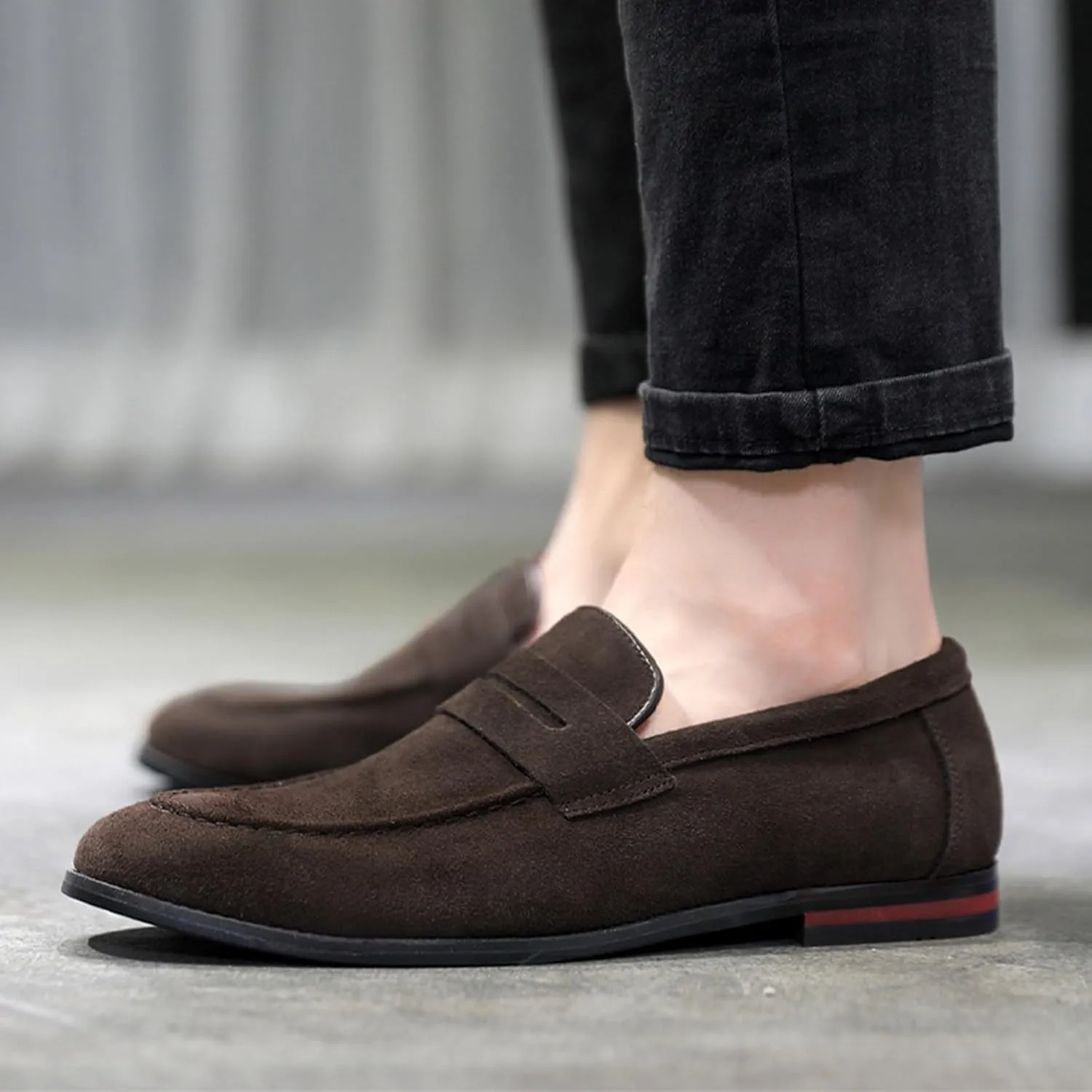 Mens Loafers Casual Slip on Shoes PU Leather Penny Loafers for Men