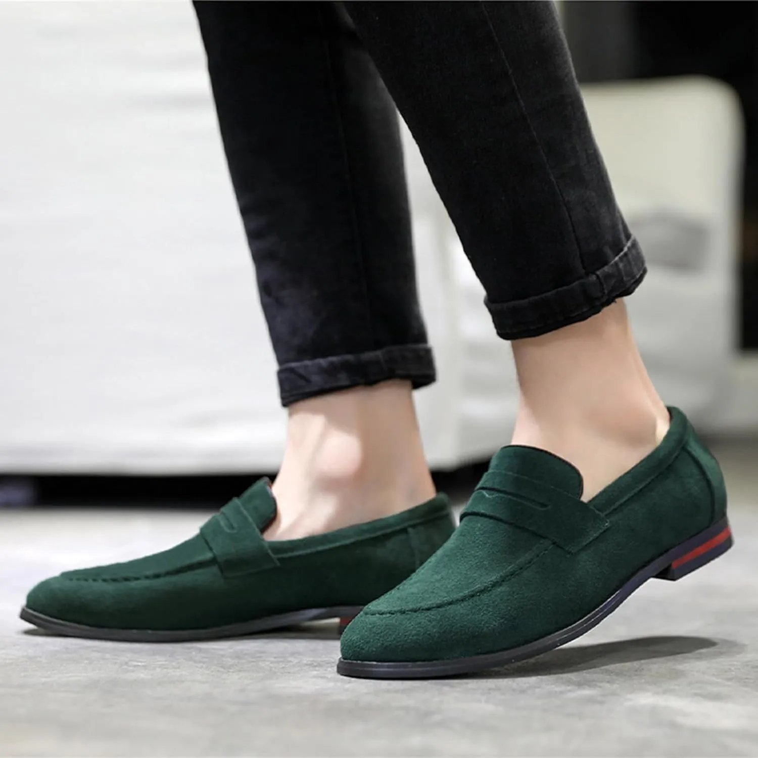 Mens Loafers Casual Slip on Shoes PU Leather Penny Loafers for Men