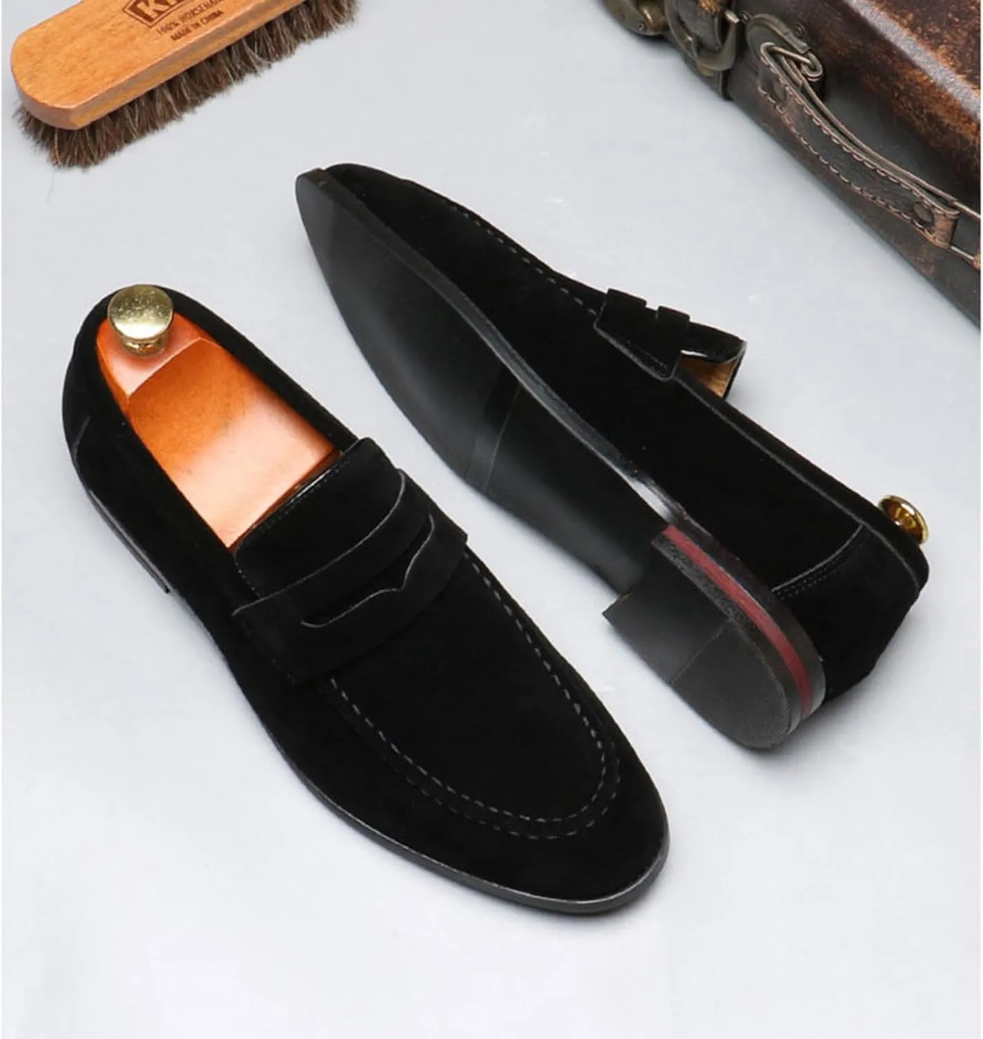 Mens Loafers Casual Slip on Shoes PU Leather Penny Loafers for Men