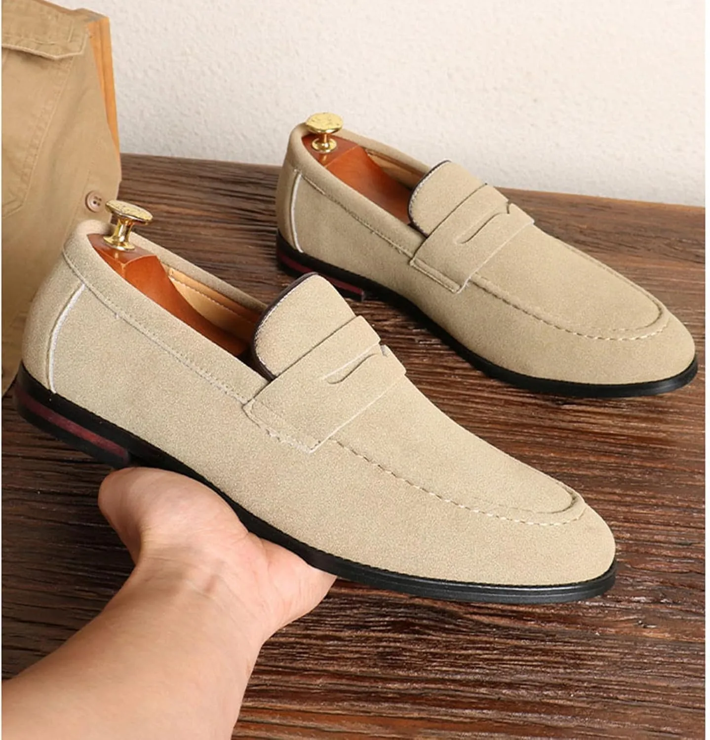 Mens Loafers Casual Slip on Shoes PU Leather Penny Loafers for Men
