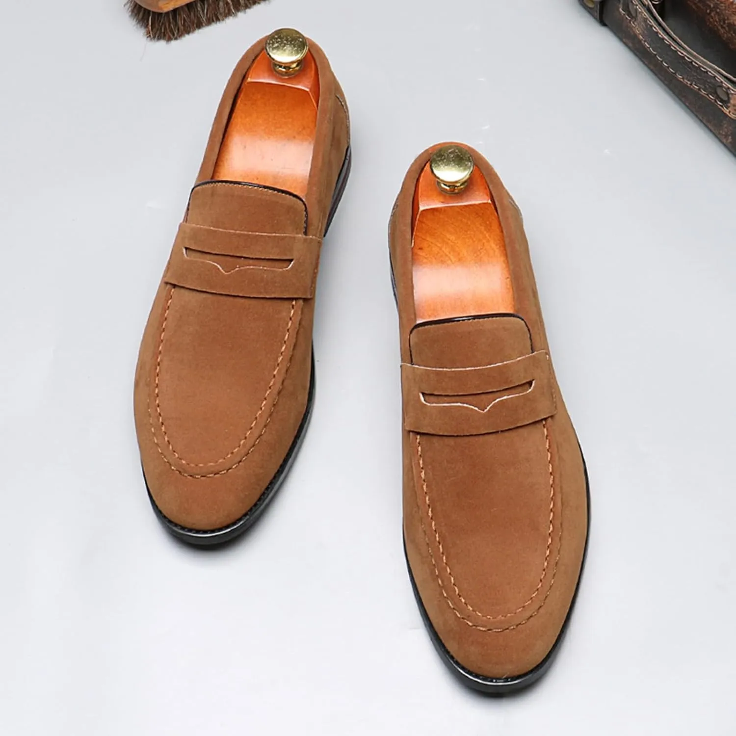 Mens Loafers Casual Slip on Shoes PU Leather Penny Loafers for Men