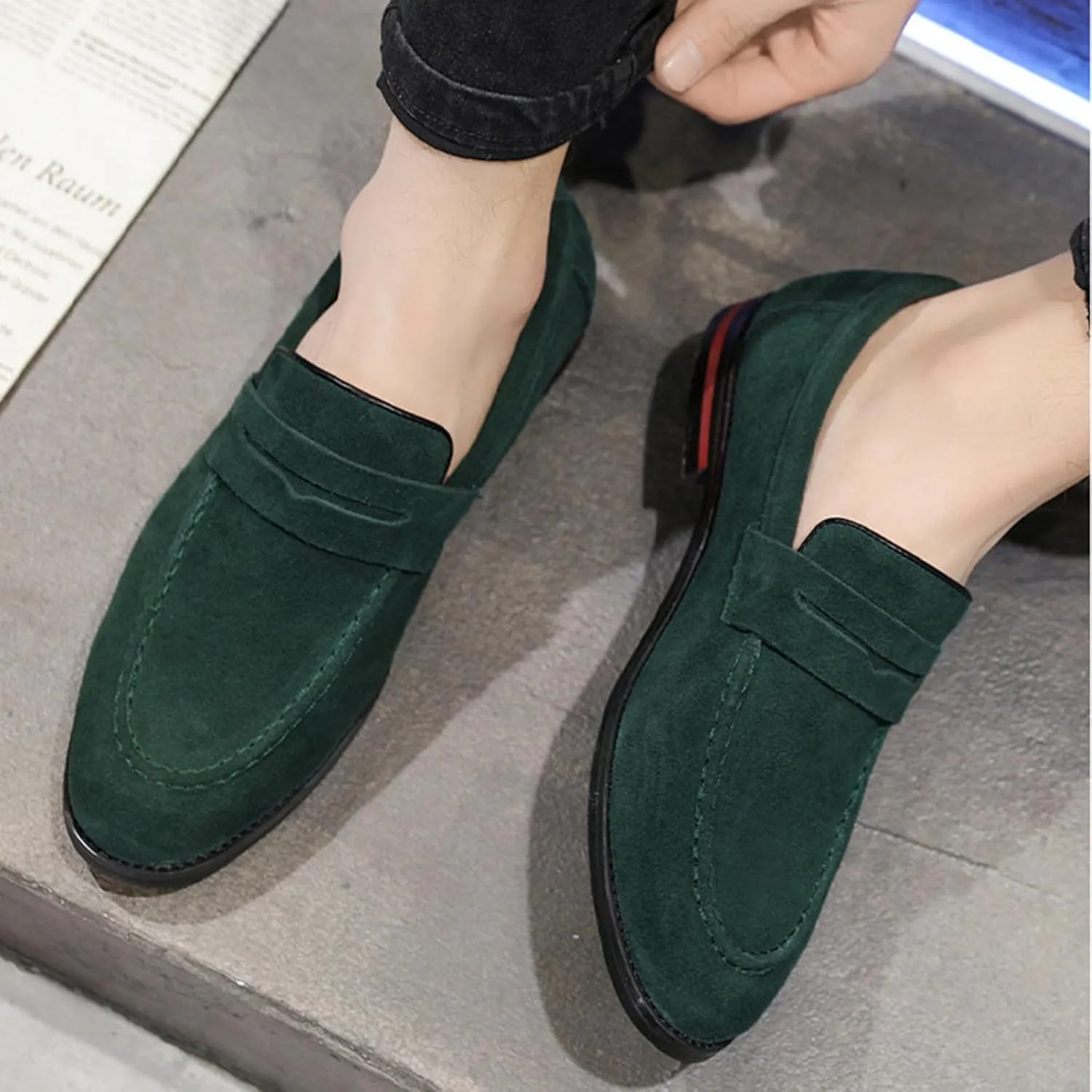 Mens Loafers Casual Slip on Shoes PU Leather Penny Loafers for Men
