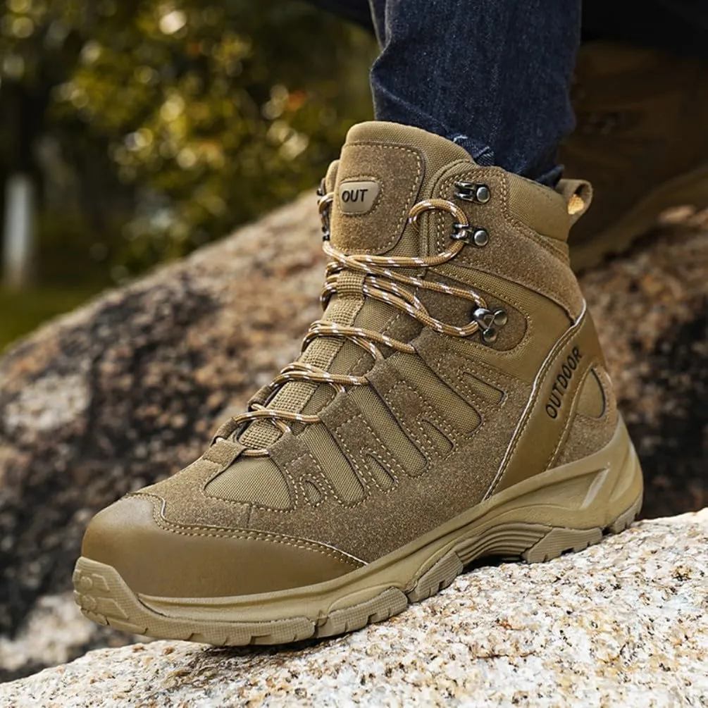 Men's Military Tactical Boots: Water-resistant Leather Military Boots for Outdoor & Work