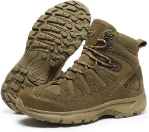 Men's Military Tactical Boots: Water-resistant Leather Military Boots for Outdoor & Work