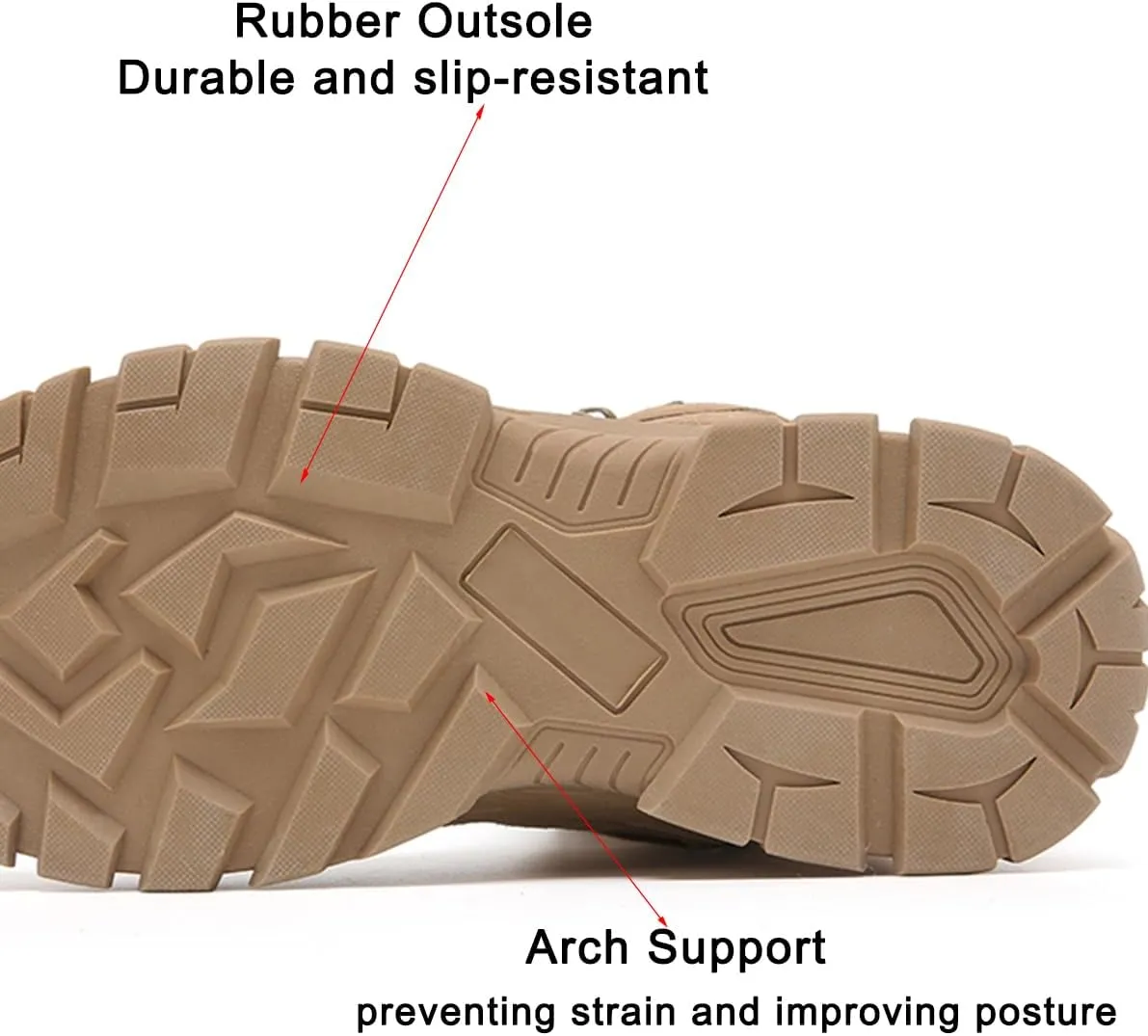 Men's Military Tactical Boots: Water-resistant Leather Military Boots for Outdoor & Work