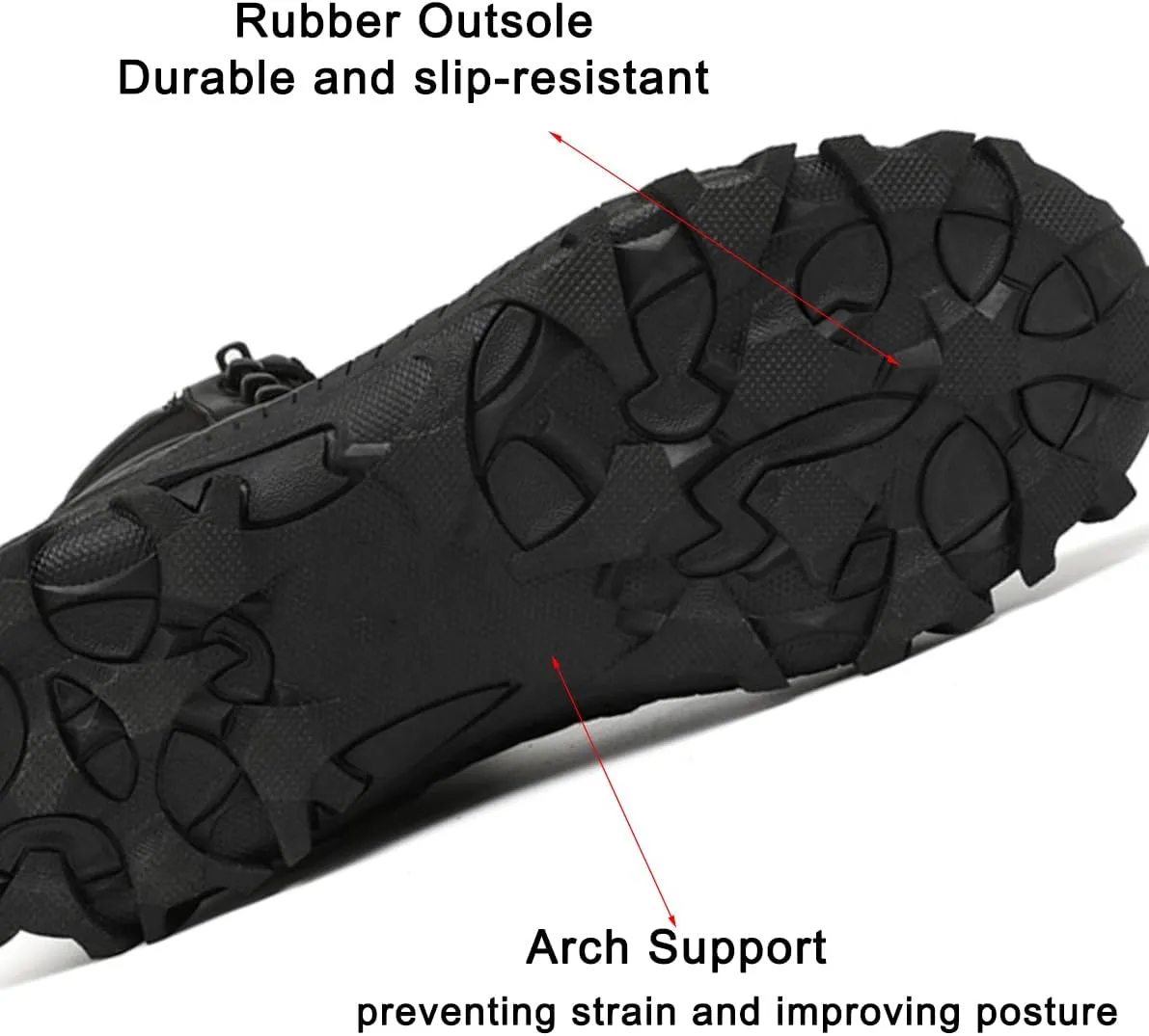 Men's Military Tactical Boots: Water-resistant Leather Military Boots for Outdoor & Work