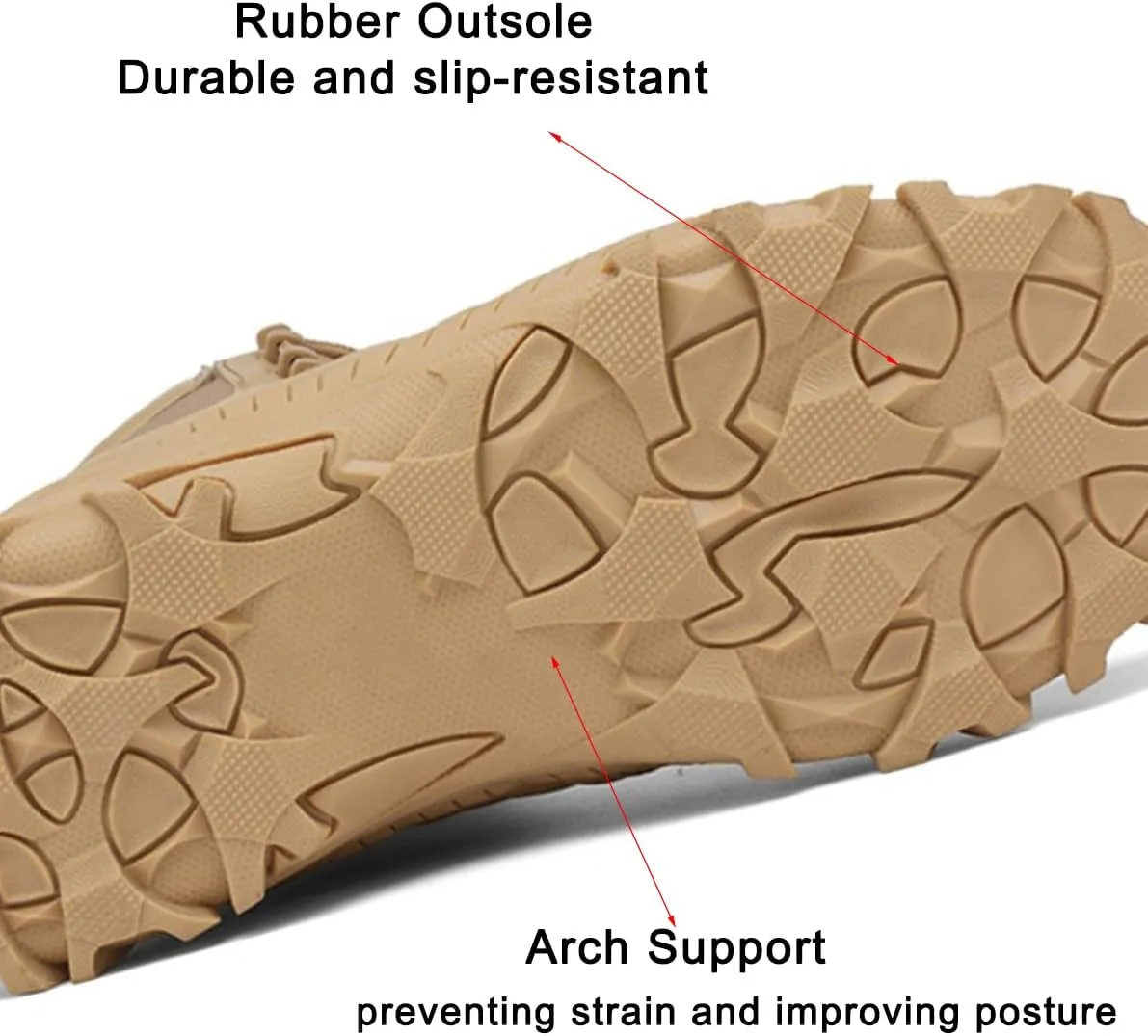 Men's Military Tactical Boots: Water-resistant Leather Military Boots for Outdoor & Work