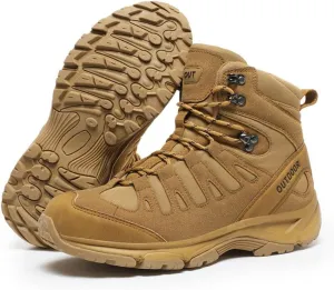Men's Military Tactical Boots: Water-resistant Leather Military Boots for Outdoor & Work