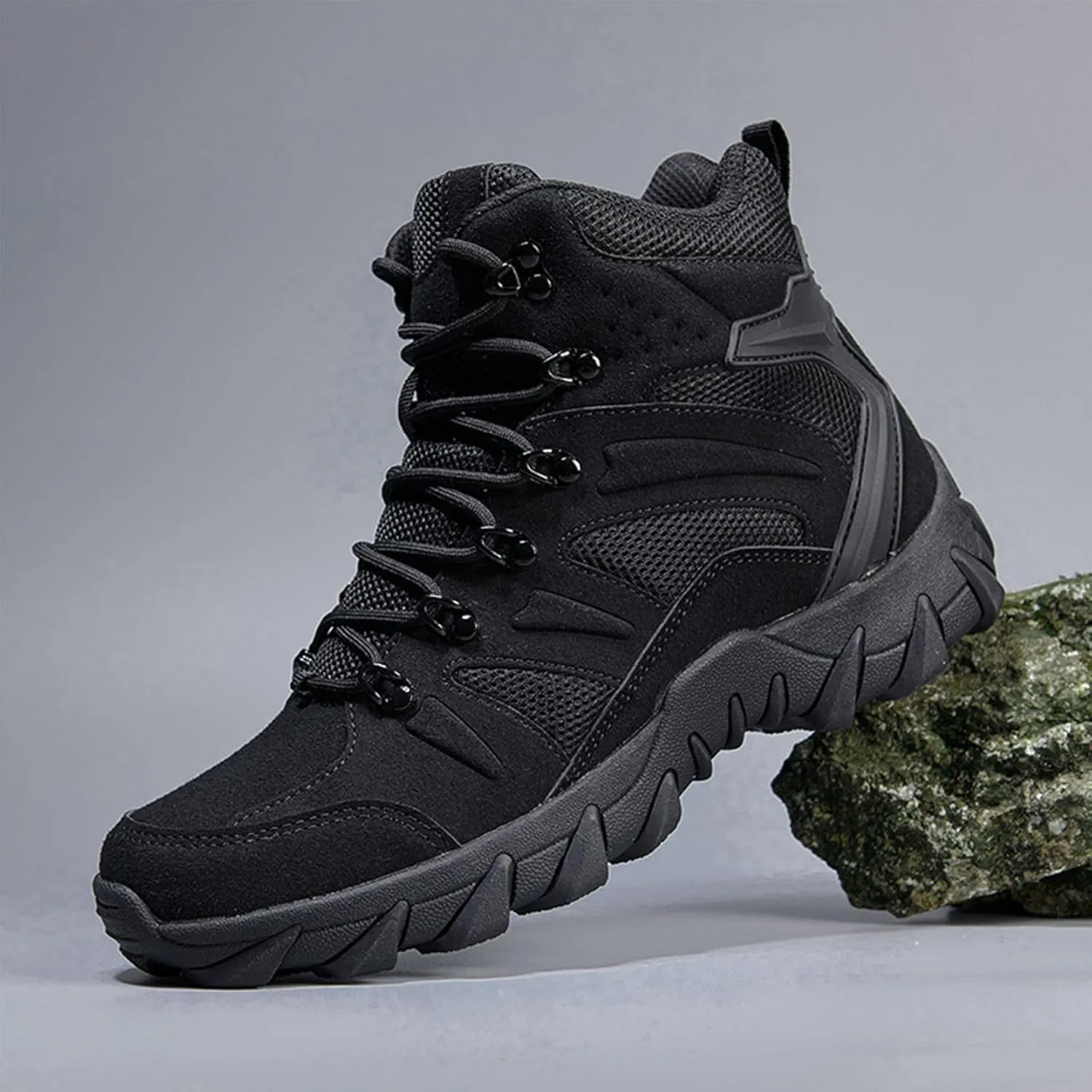 Men's Military Tactical Boots Waterproof Comfortable Round Toe Non-slip Wear-resistant Suede Hiking Boots Hunting Boots Trekking Outdoor Work Boots Lace-up Breathable Trekking Combat Boots For Men