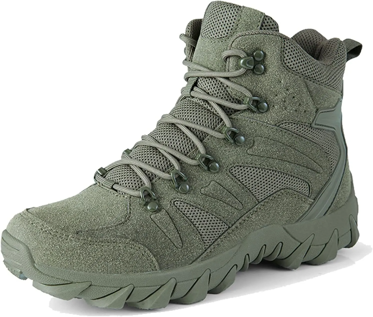 Men's Military Tactical Boots Waterproof Comfortable Round Toe Non-slip Wear-resistant Suede Hiking Boots Hunting Boots Trekking Outdoor Work Boots Lace-up Breathable Trekking Combat Boots For Men