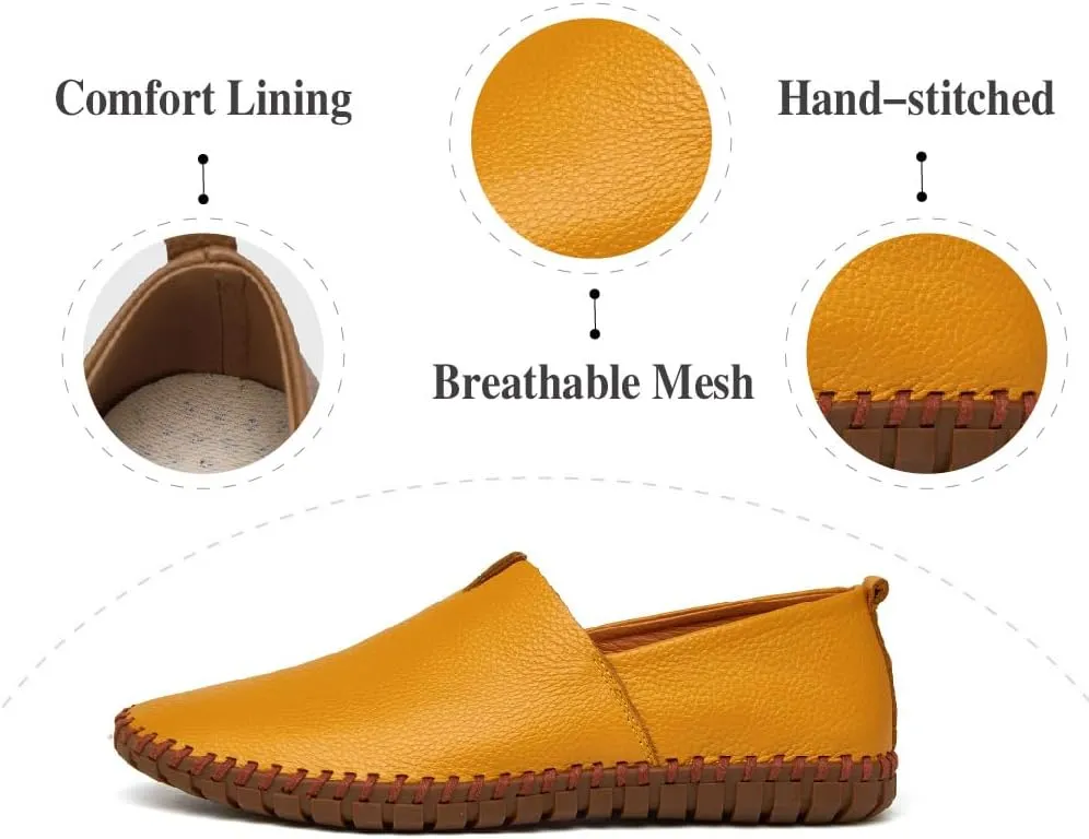 Mens Non-Slip Loafers Leather Fashion Casual Shoes Outdoor Comfortable Walking Shoes Lightweight Oxfords