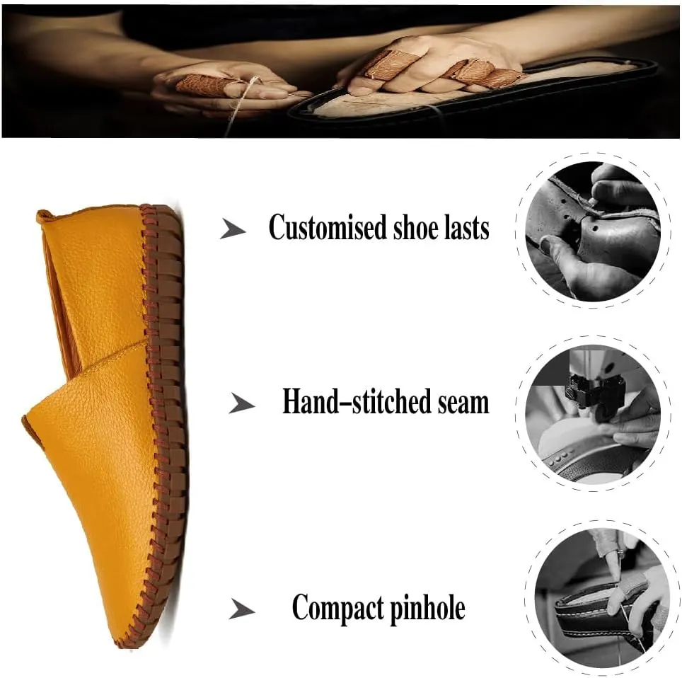 Mens Non-Slip Loafers Leather Fashion Casual Shoes Outdoor Comfortable Walking Shoes Lightweight Oxfords