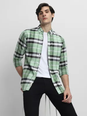 Men's Regular Fit Tartan Checked Pure Cotton Casual Shirt