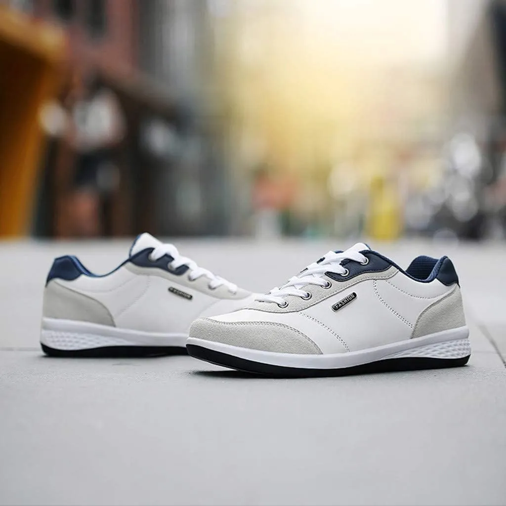 Mens Shoes Athletic Sneakers All Seasons Solid Lace Up Jogging for Outdoor Park Walking Gym Workout, Non Slip Comfy Sneaker