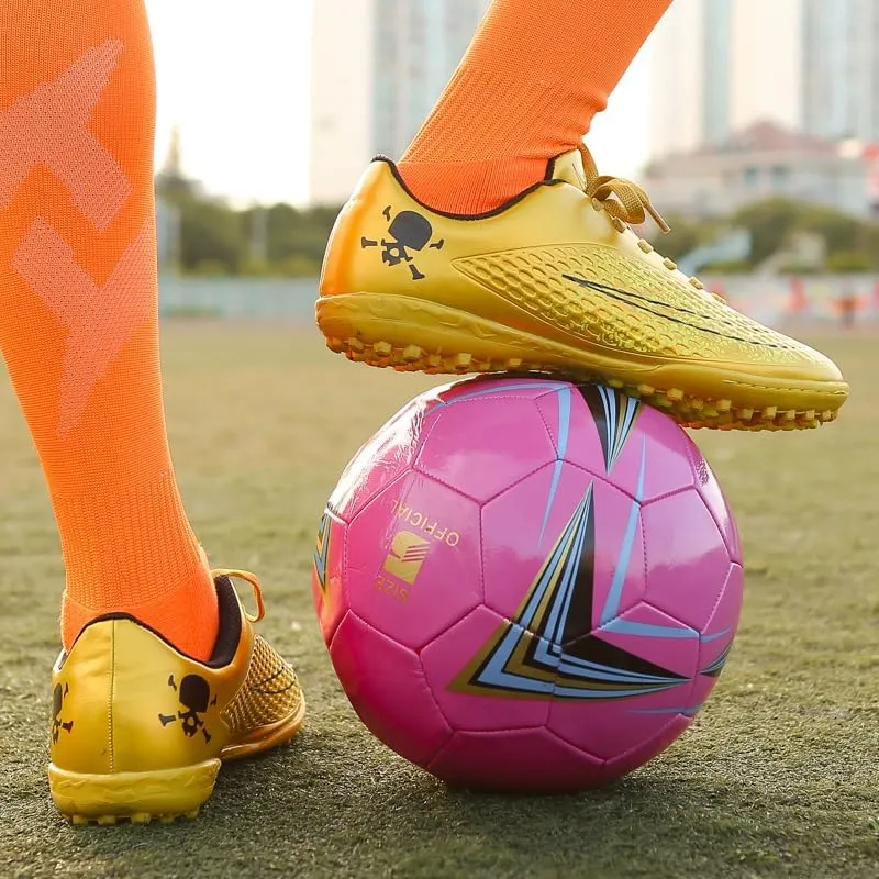 Men's Soccer Shoes Football Cleats with Lace-Up High-Tops Non-Slip Spikes