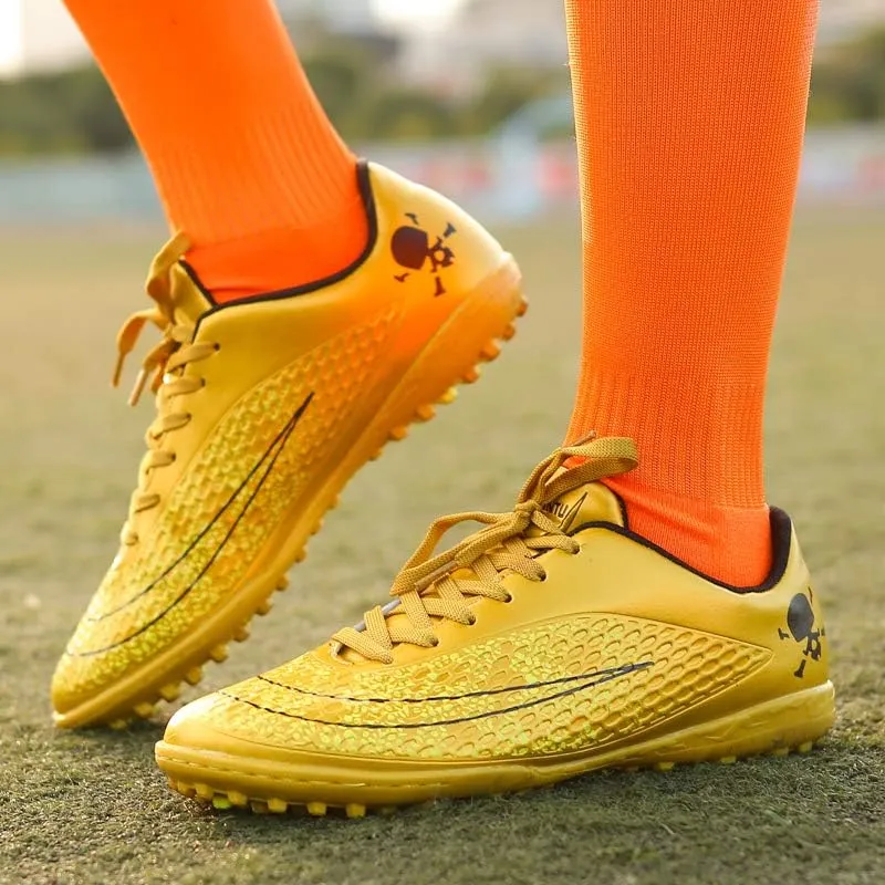 Men's Soccer Shoes Football Cleats with Lace-Up High-Tops Non-Slip Spikes