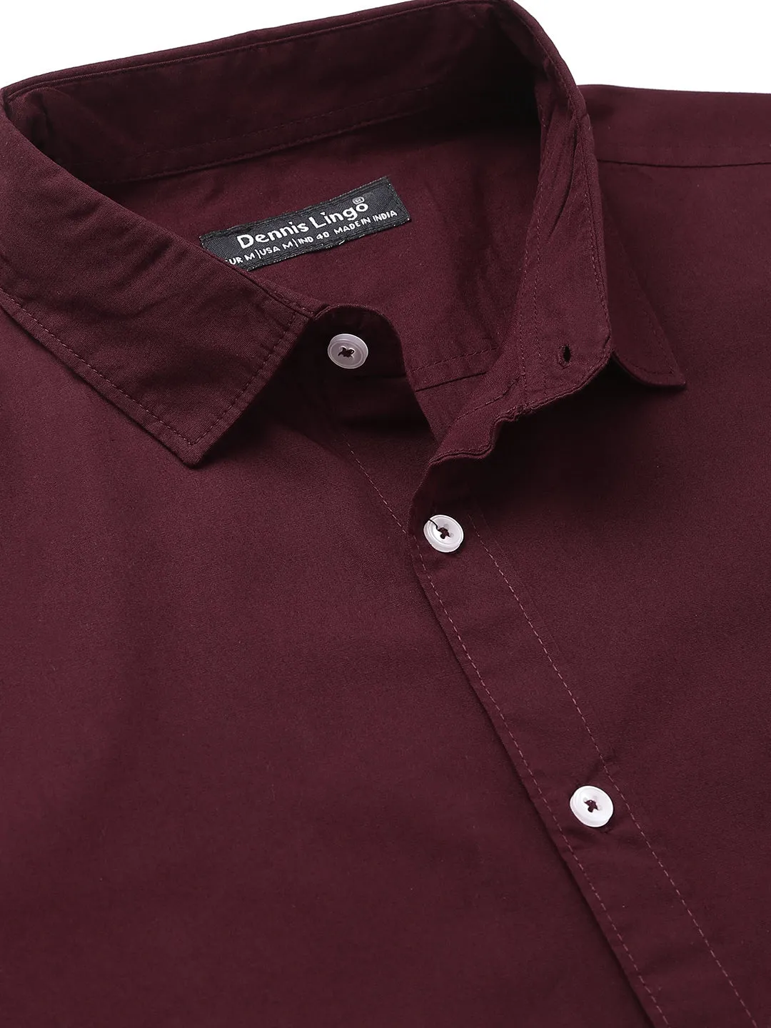 Men's Solid Burgundy Casual Shirt
