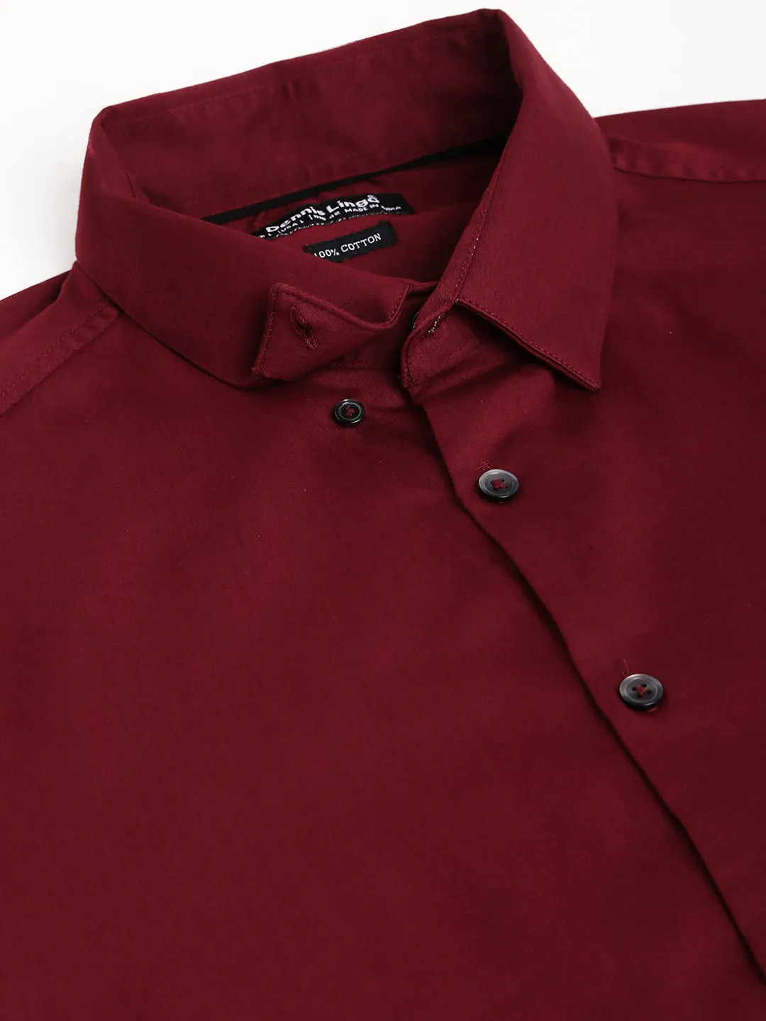 Men's Solid Slim Fit Satin Lycra Casual Shirt With Concealed Button Down & Full Sleeves