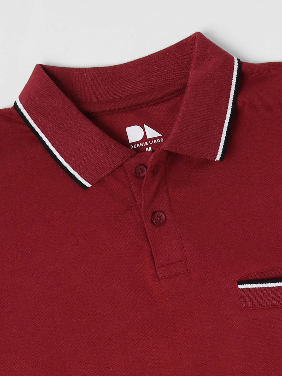 Men's Spread Collar Regular Fit Solid Maroon T-shirt