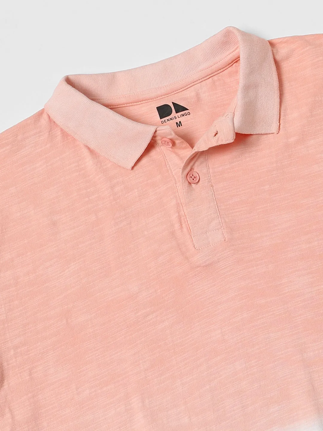 Men's Spread Collar Slim Fit Ombre Pink Polo T-Shirt