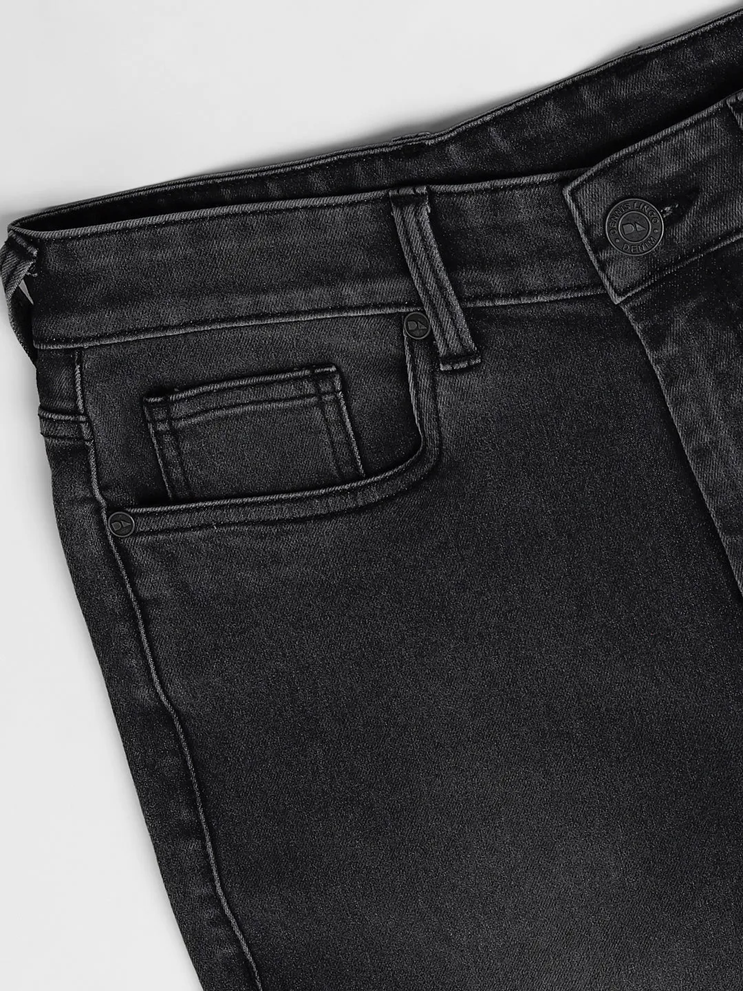 Men's Straight Cargo Fit Washed Grey Stretchable Jeans
