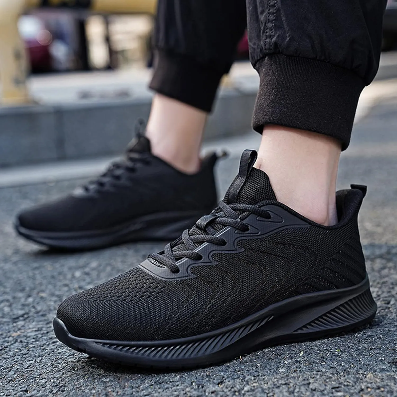 Mens Walking Shoes,Ultra Lightweight Breathable Tennis Running Shoes Mesh Non Slip Casual Comfortable Fashion Sneakers Work Gym Workout Athletic Sport Cushion Trainers Sneakers