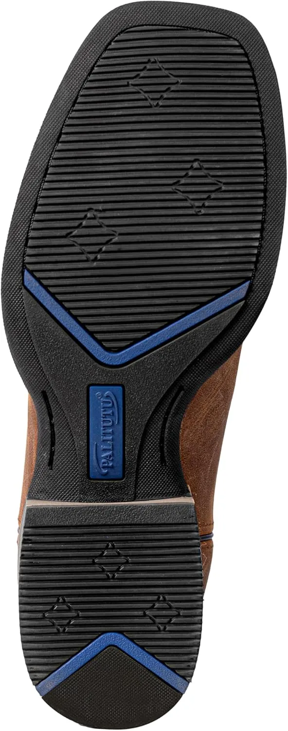 Men??s Western Cowboy Boots, Fashionable Embroidered Full Grain Leather, Square Toe Pull-On, 4-Layer Composite Sole, Slip-Resistant Work & Riding Boots