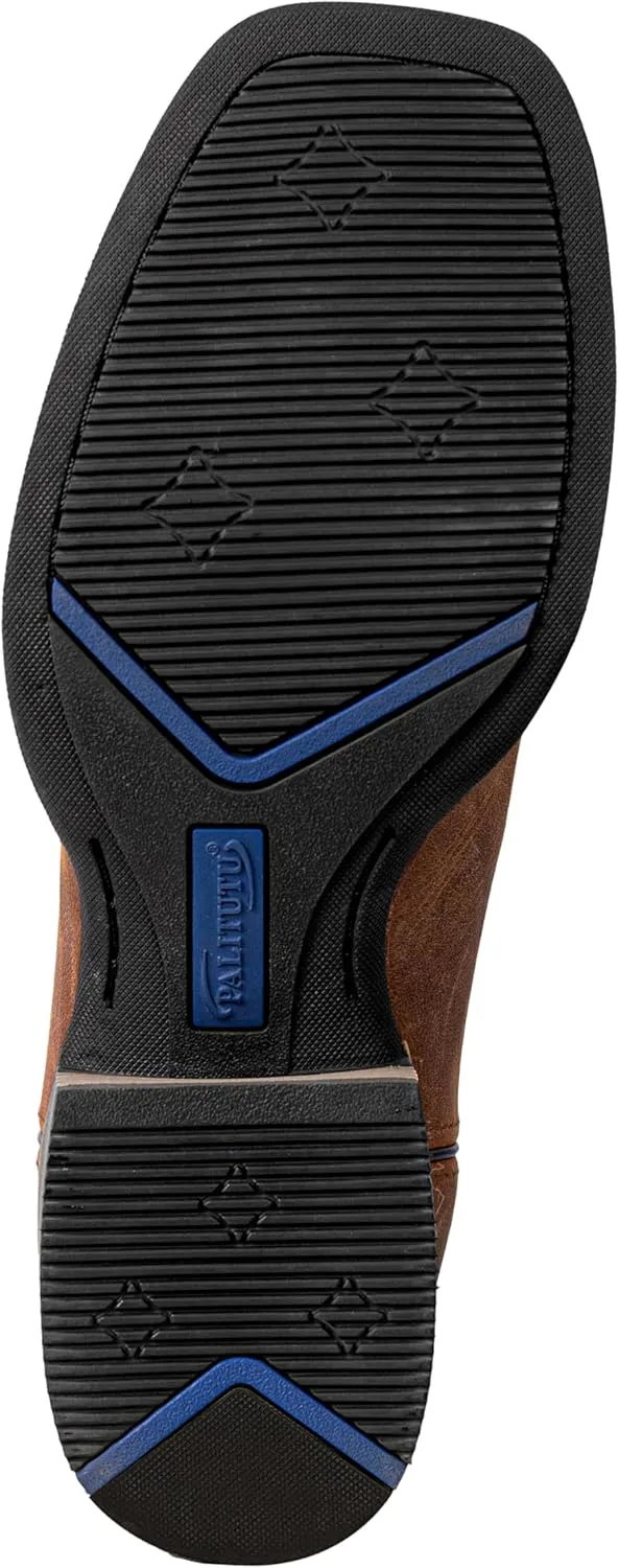 Men??s Western Cowboy Boots, Fashionable Embroidered Full Grain Leather, Square Toe Pull-On, 4-Layer Composite Sole, Slip-Resistant Work & Riding Boots