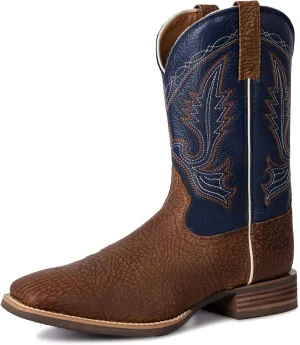 Men??s Western Cowboy Boots, Fashionable Embroidered Full Grain Leather, Square Toe Pull-On, 4-Layer Composite Sole, Slip-Resistant Work & Riding Boots